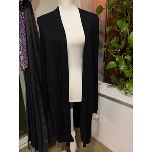 INC International Concepts Long Black Ribbed Cardigan – Size M